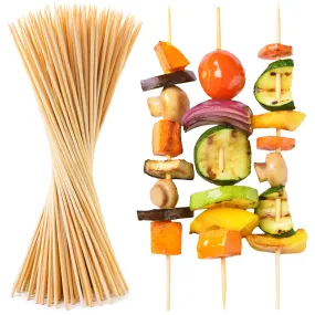 100 Pack Bamboo Skewers For Grilling, Bbq, Kabobs, Crafts & Outdoor Parties 10