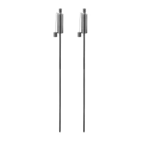 1.46m Metal Round Garden Fire Torches - Pack of 2  - By Harbour Housewares