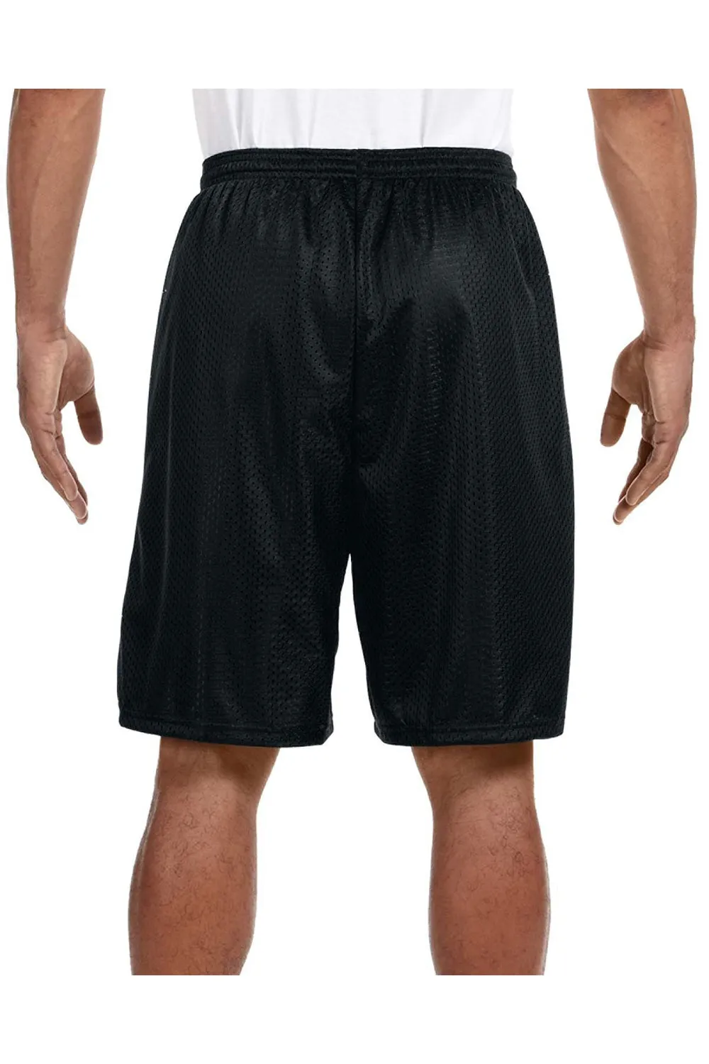 A4 Mens Moisture Wicking Tricot Mesh Shorts - Black