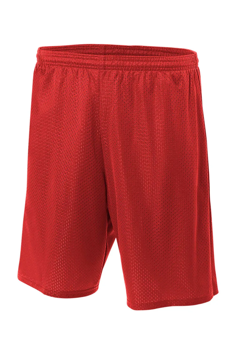 A4 Mens Moisture Wicking Tricot Mesh Shorts - Scarlet Red