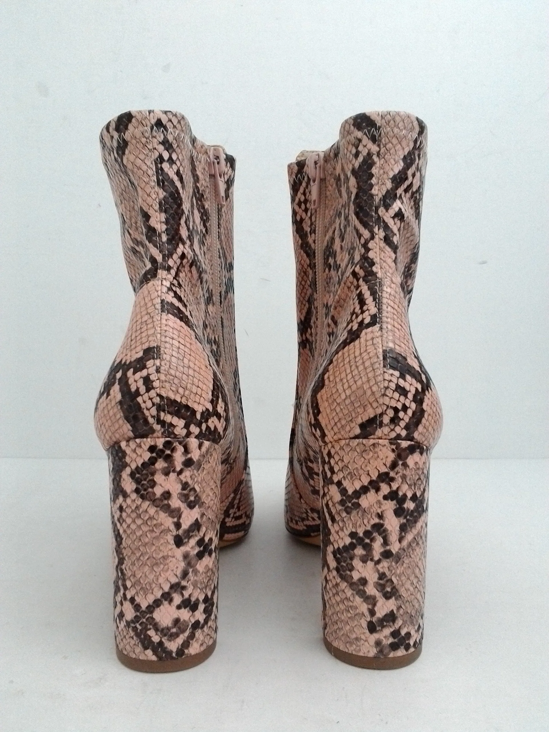 Aldo Women's Pink Snake Print Booties Size 9