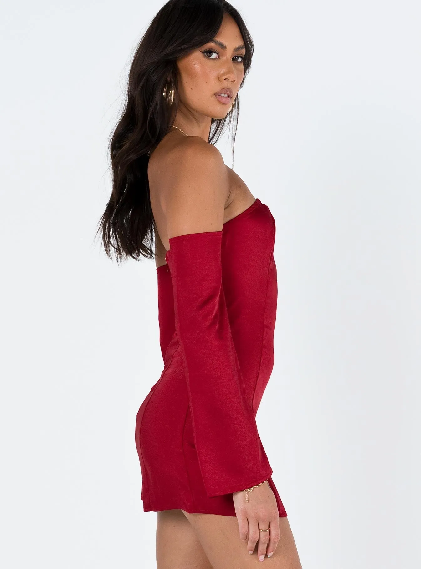 Amalea Mini Dress Burgundy