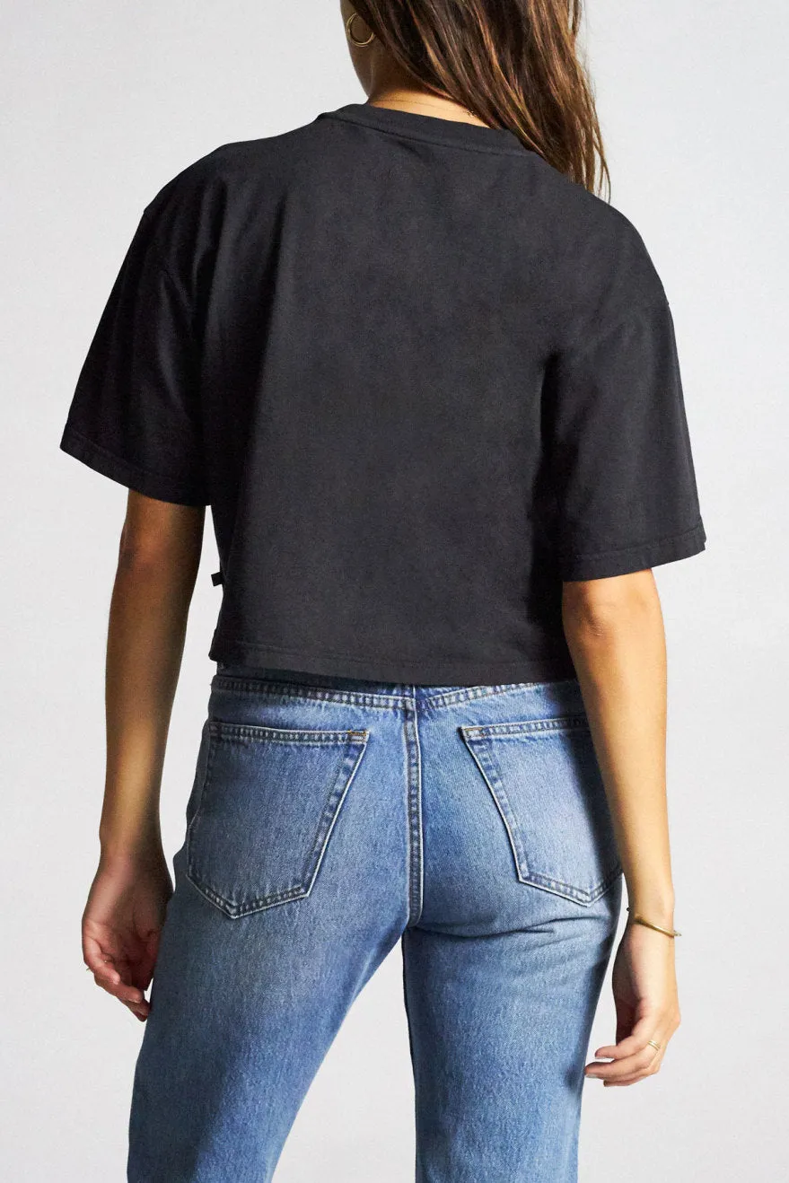 Amanda S/S Crop Tee - Black