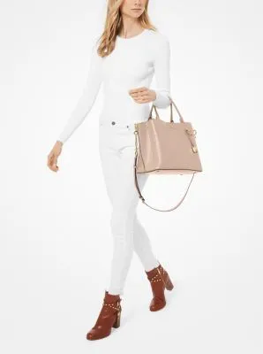 Arielle Large Pebbled Leather Satchel