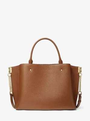 Arielle Large Pebbled Leather Satchel