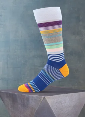 Barcode Stripes Sock in Orange