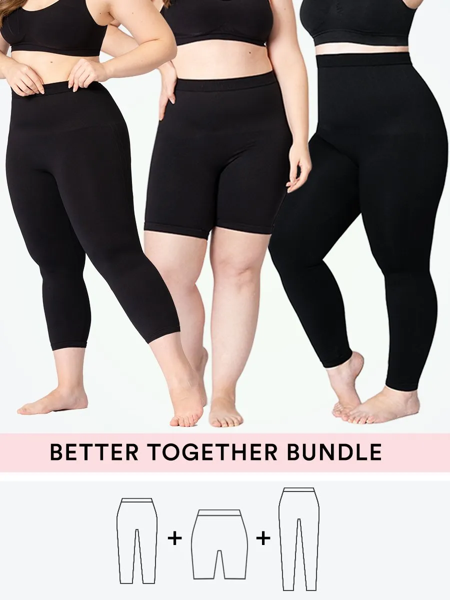 Bundle Shapermint Essentials - 1 High Waisted Shaping Leggings   1 Capri   1 Bikeshort