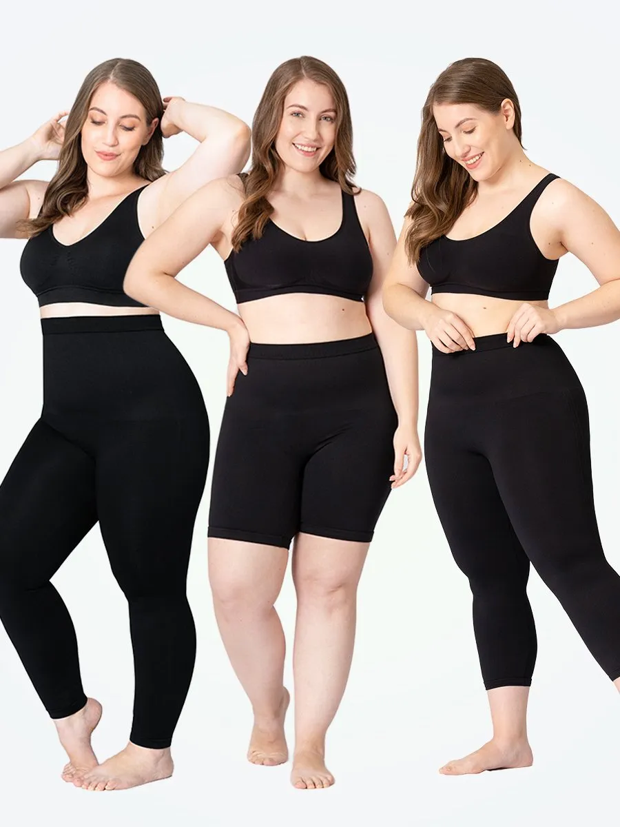 Bundle Shapermint Essentials - 1 High Waisted Shaping Leggings   1 Capri   1 Bikeshort