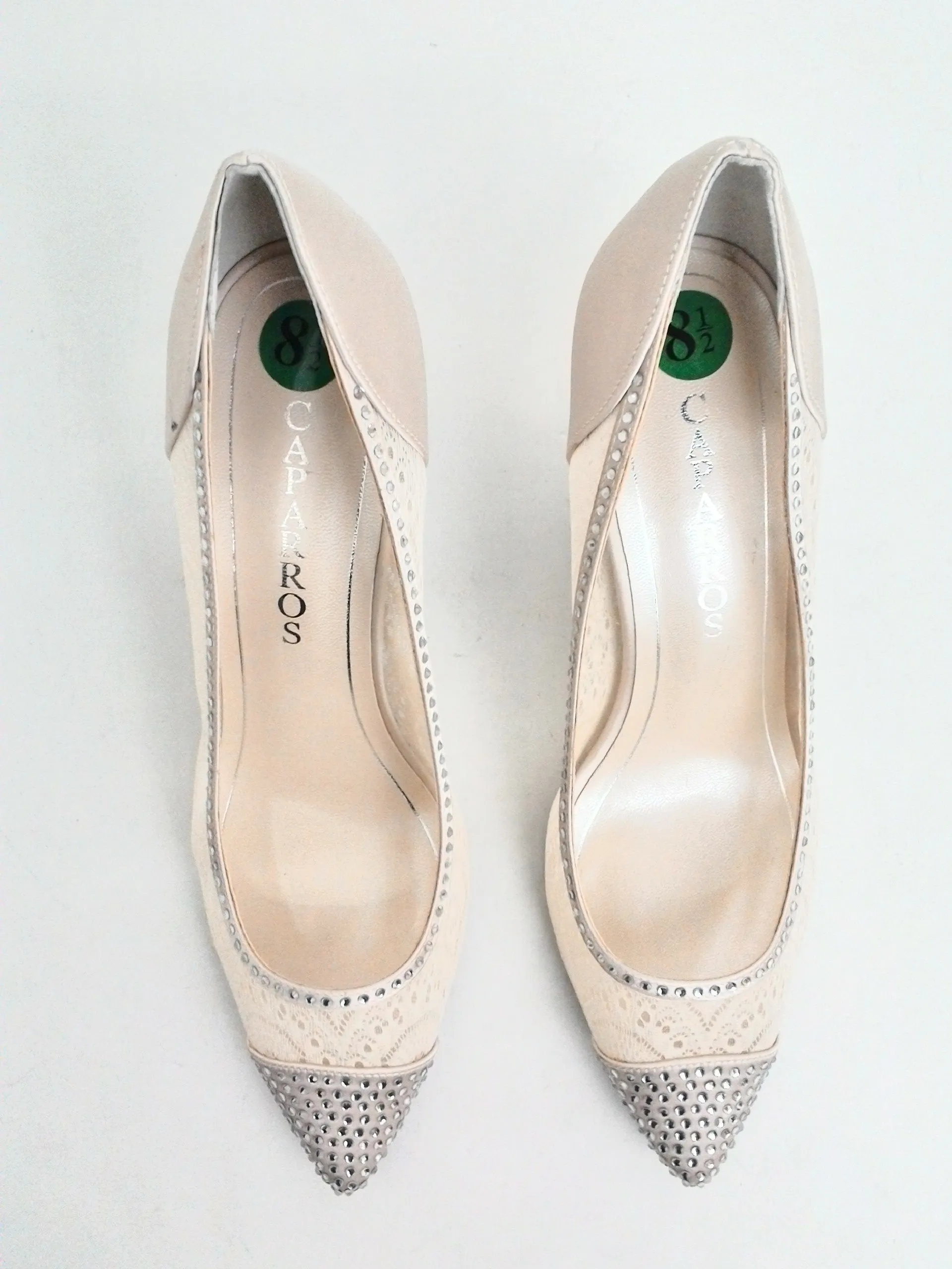 Caparros Women's White/Silver Heel Size 8.5