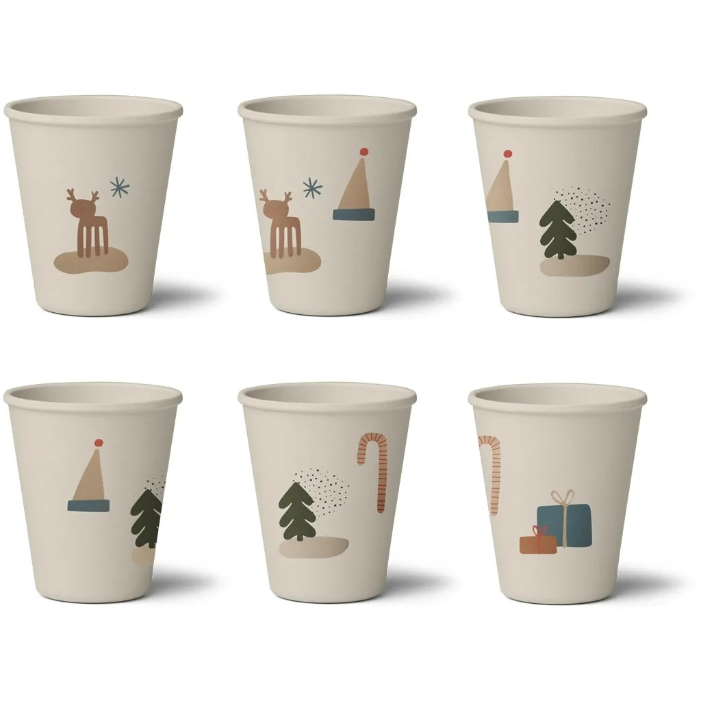 Cups - Bamboo - Holiday Mix - Pack of 6