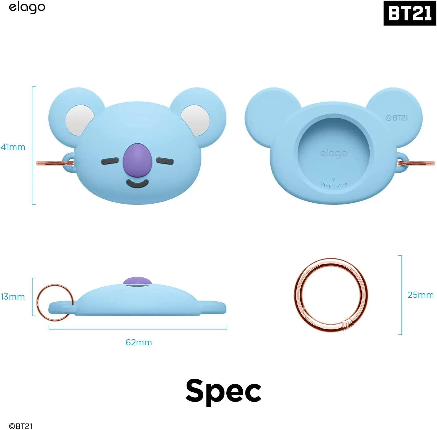 Elago BT21 AirTag Case with Keychain