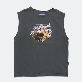 Emotional Flower Tank Top - Washed Black