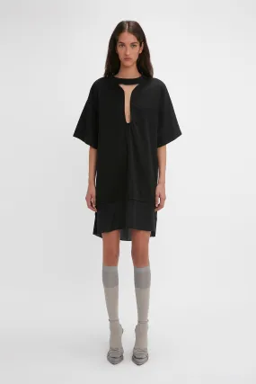 Frame Cut-Out T-Shirt Dress In Black