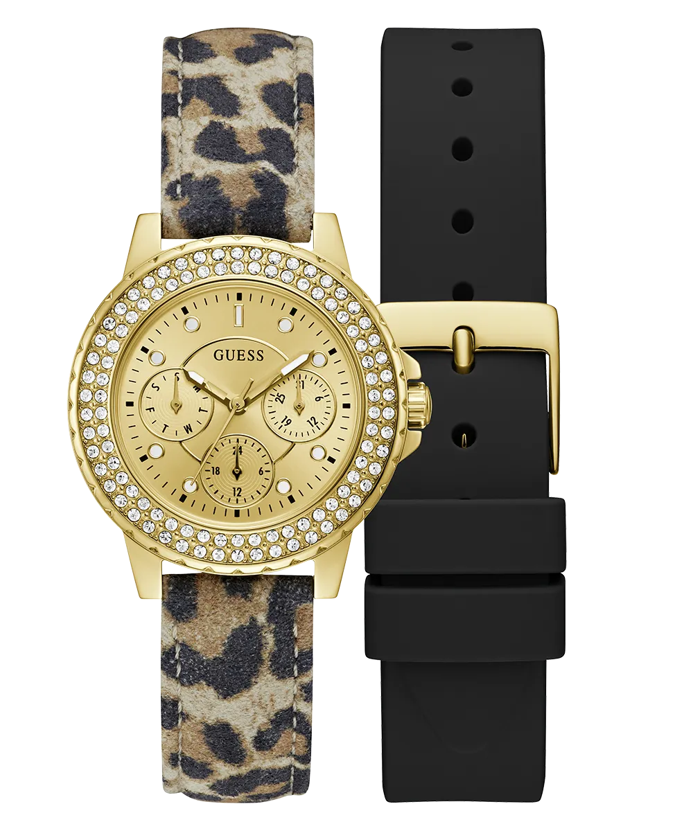 GUESS Ladies Gold Tone Multi-function Watch Box Set