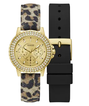 GUESS Ladies Gold Tone Multi-function Watch Box Set