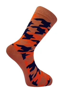 HOUNDSTOOTH - GOTS Organic Cotton Socks Orange