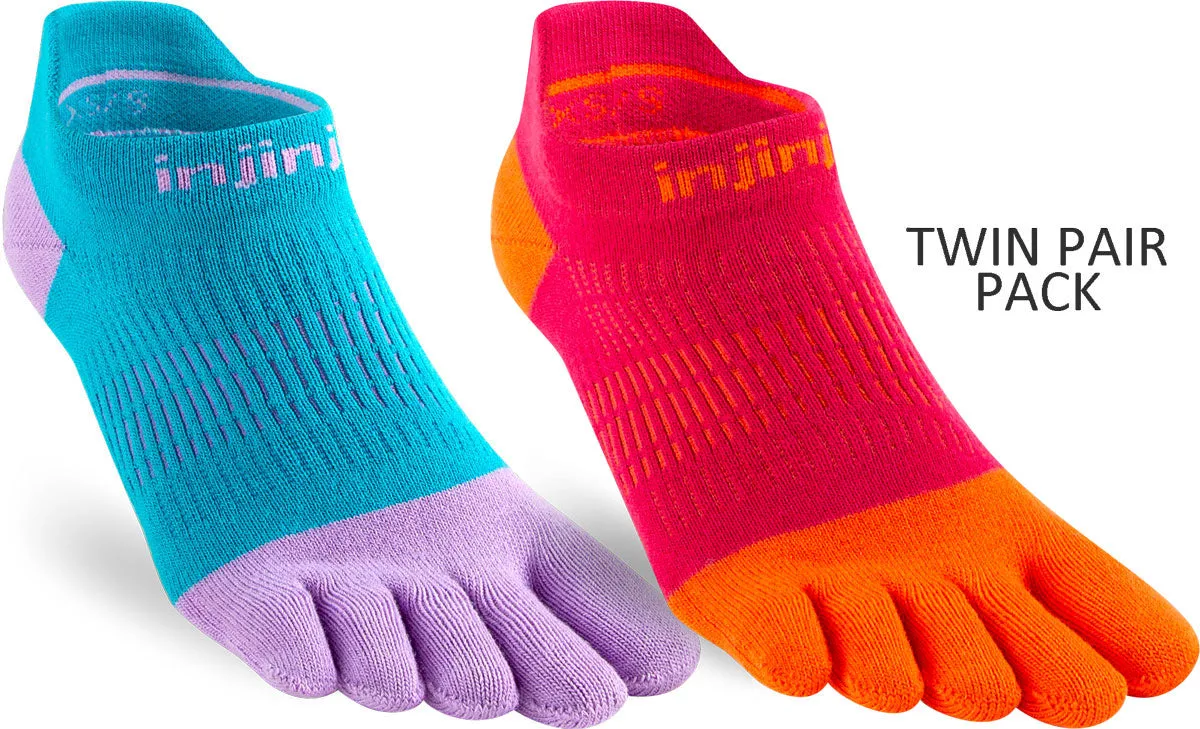 Injinji Women's Lightweight No-Show Toe Socks TWIN PACK (INJ-WNS-TWIN)