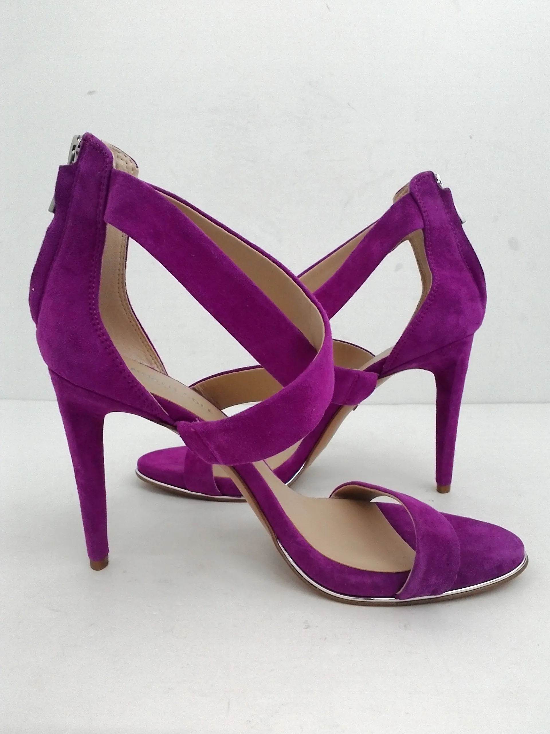 Kenneth Cole New York Women's Brooke Cross Sandal Purple Suede Leather Size 9 M