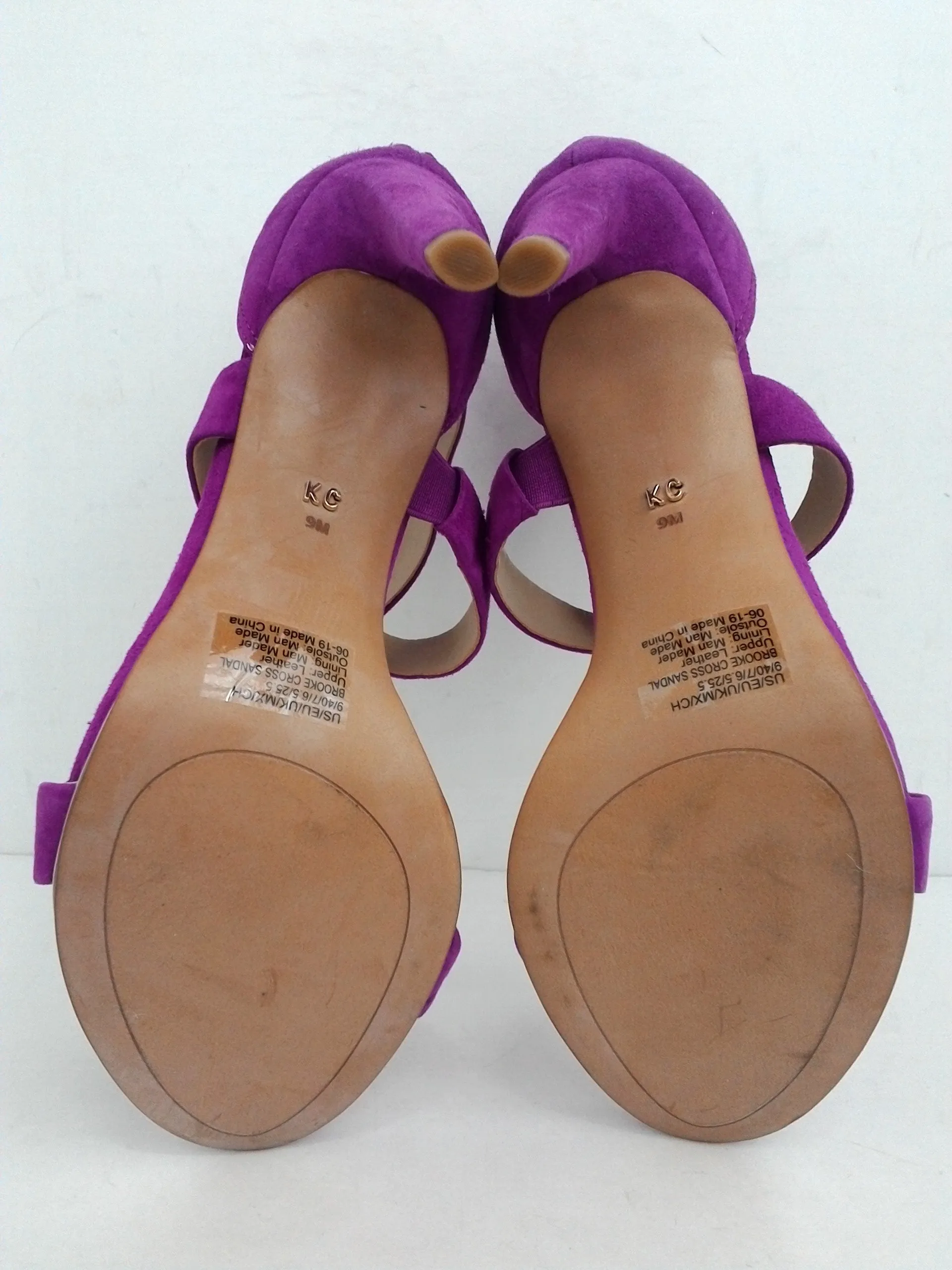 Kenneth Cole New York Women's Brooke Cross Sandal Purple Suede Leather Size 9 M