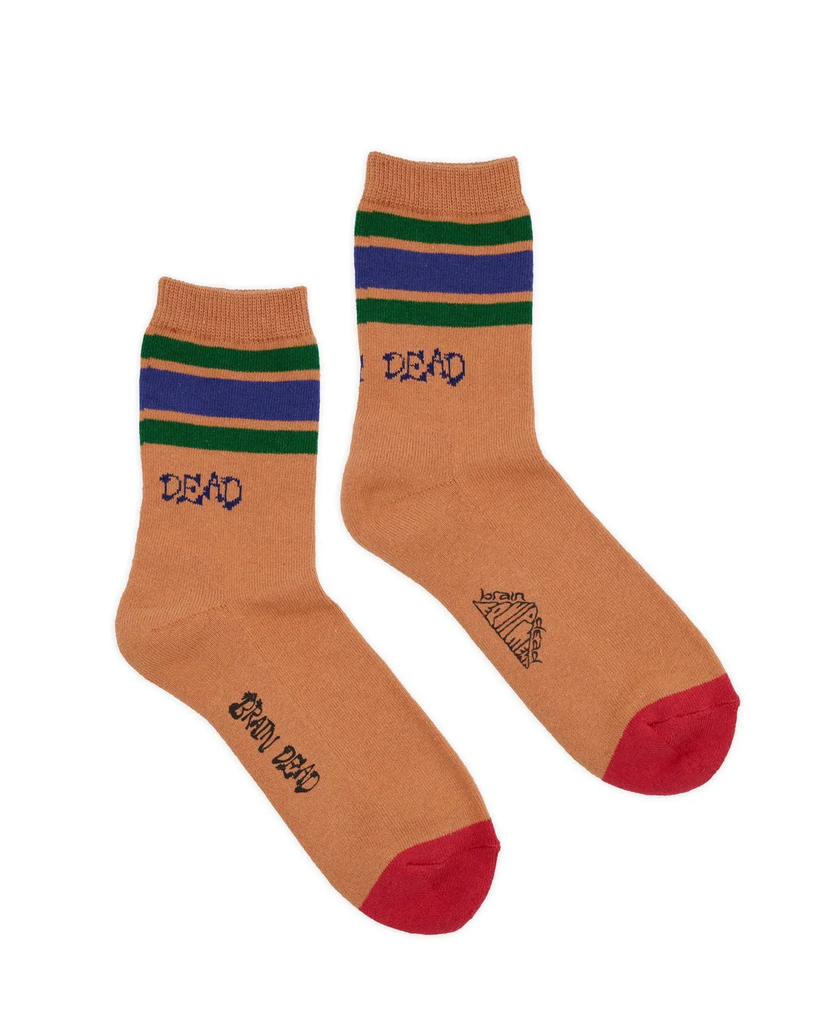 Logo Striped Quarter Sock - Orange