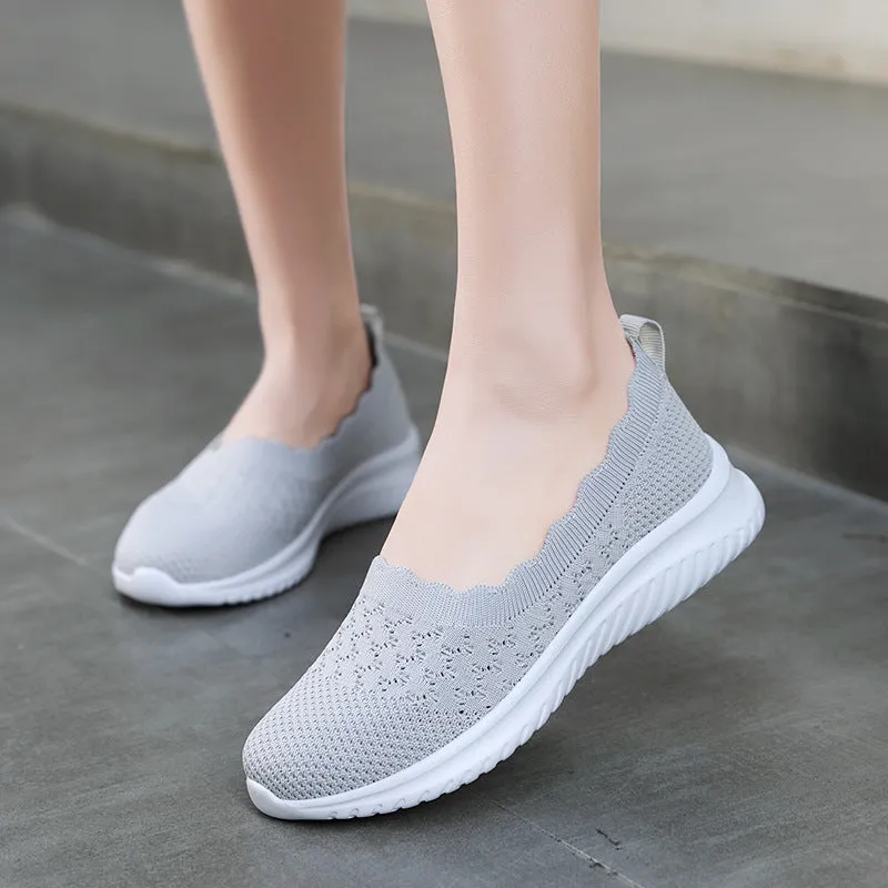 Low-cut Flying Woven Fashion Plus Size Women's Shoes