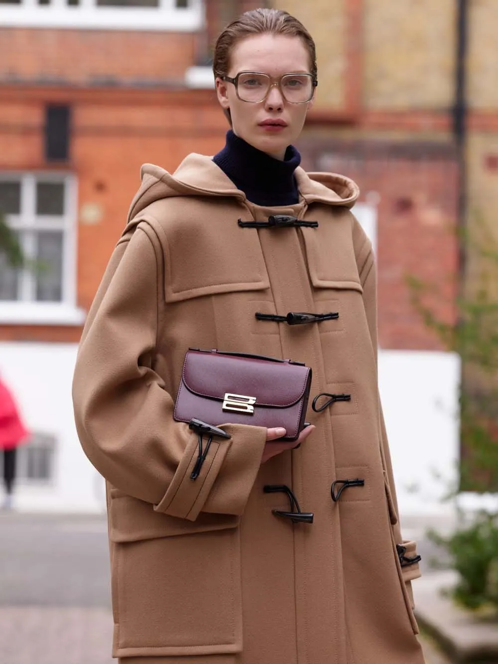 Oversized Duffle Coat In Camel