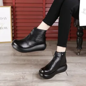 Platform Waterproof Retro Boots Women | Gift Shoes