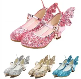 Princess Butterfly Diamonds, Leather Bowknot High Heel