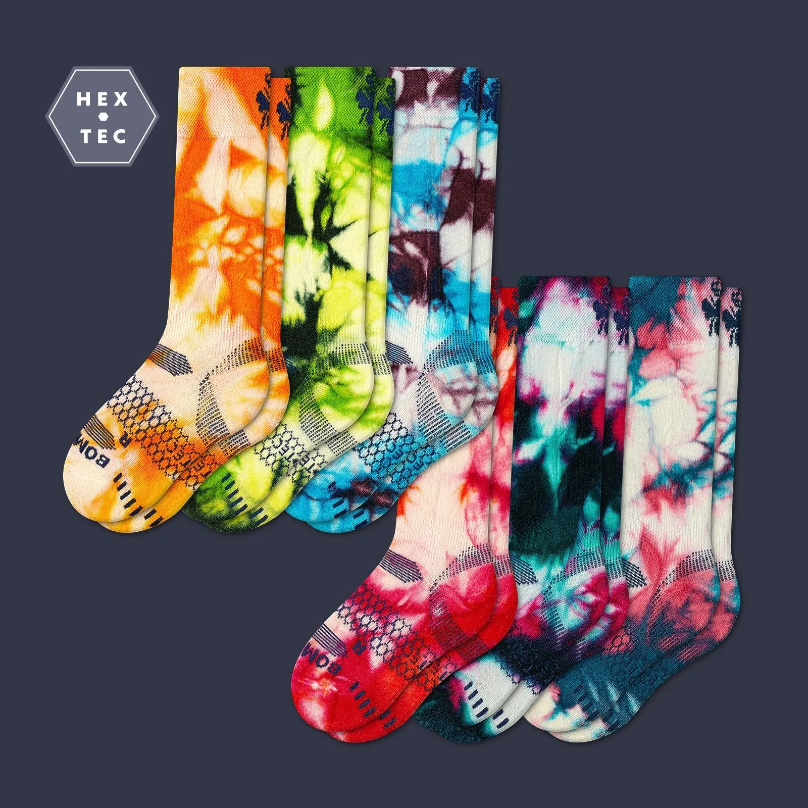 Youth Tie Dye Active Ski & Snowboard Sock 6-Pack